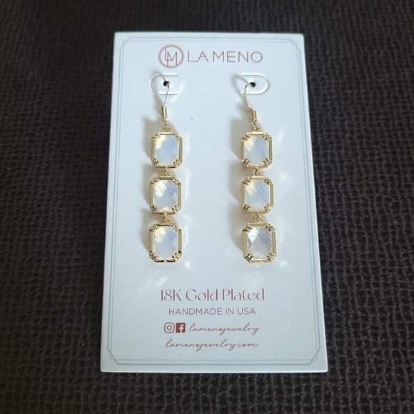 La Meno Jewelry - La Meno Rectangle Trio3️⃣ Drop Earrings